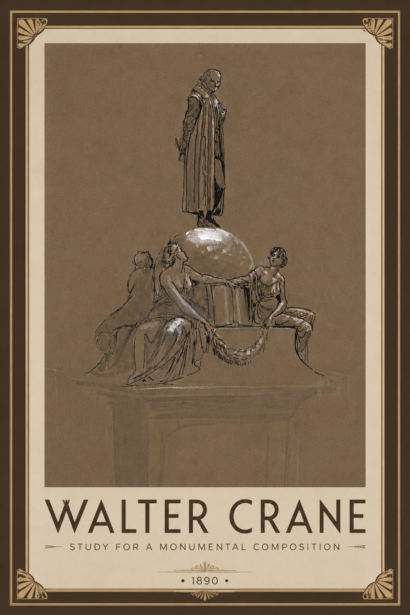 Walter Crane Study for a Monumental Composition No6 - Poster