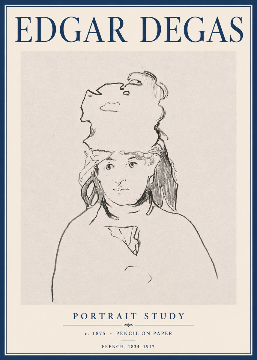 Edgar Degas Portrait Study No6 - Poster