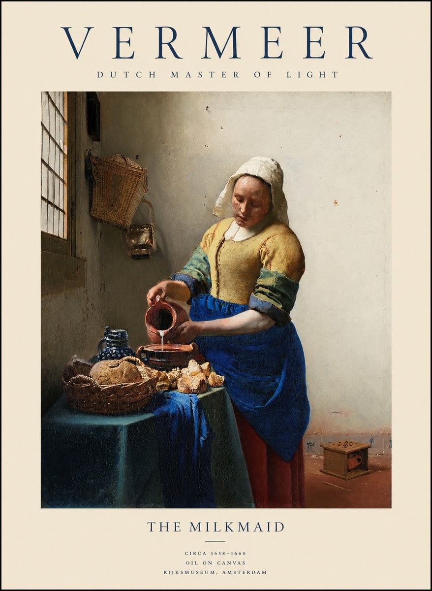 Vermeer The Milkmaid No1 - Poster