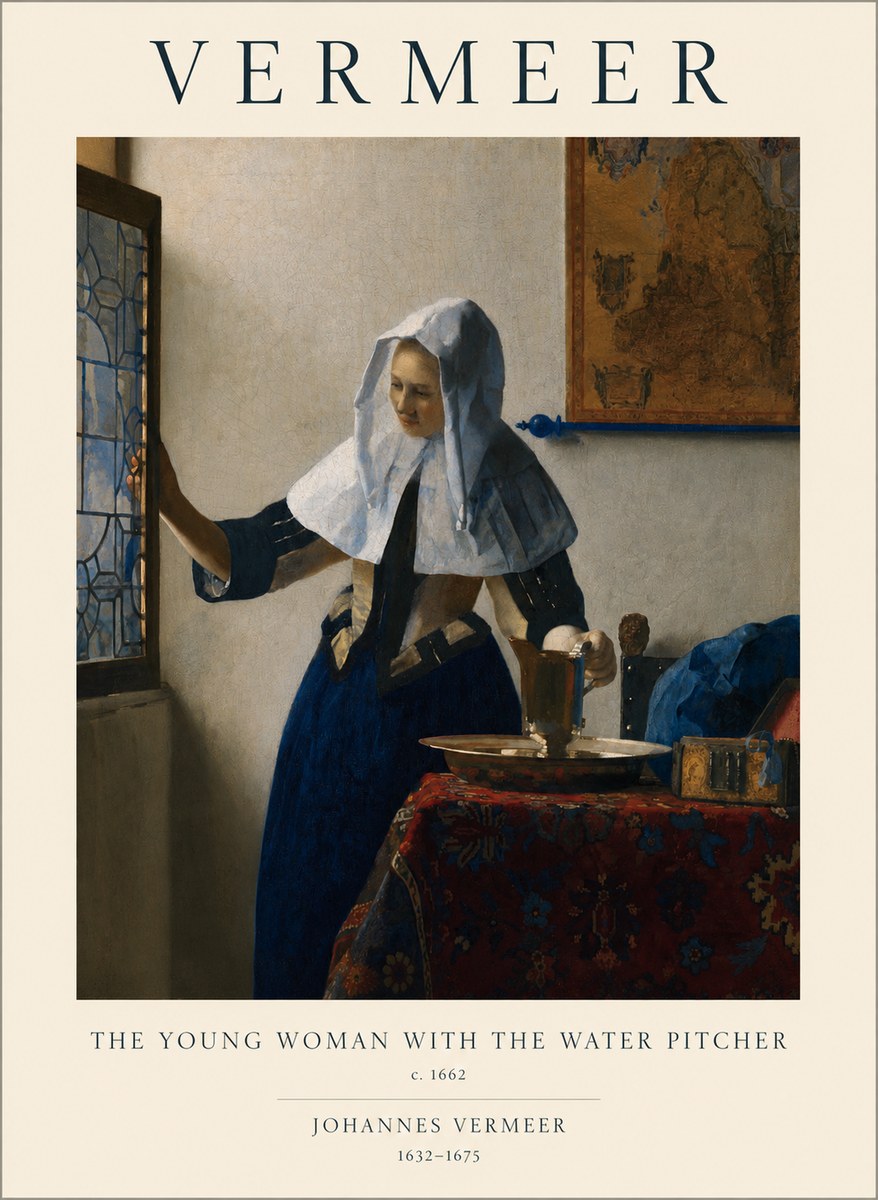 Vermeer The Young Woman with the Water Pitcher No1 - Poster