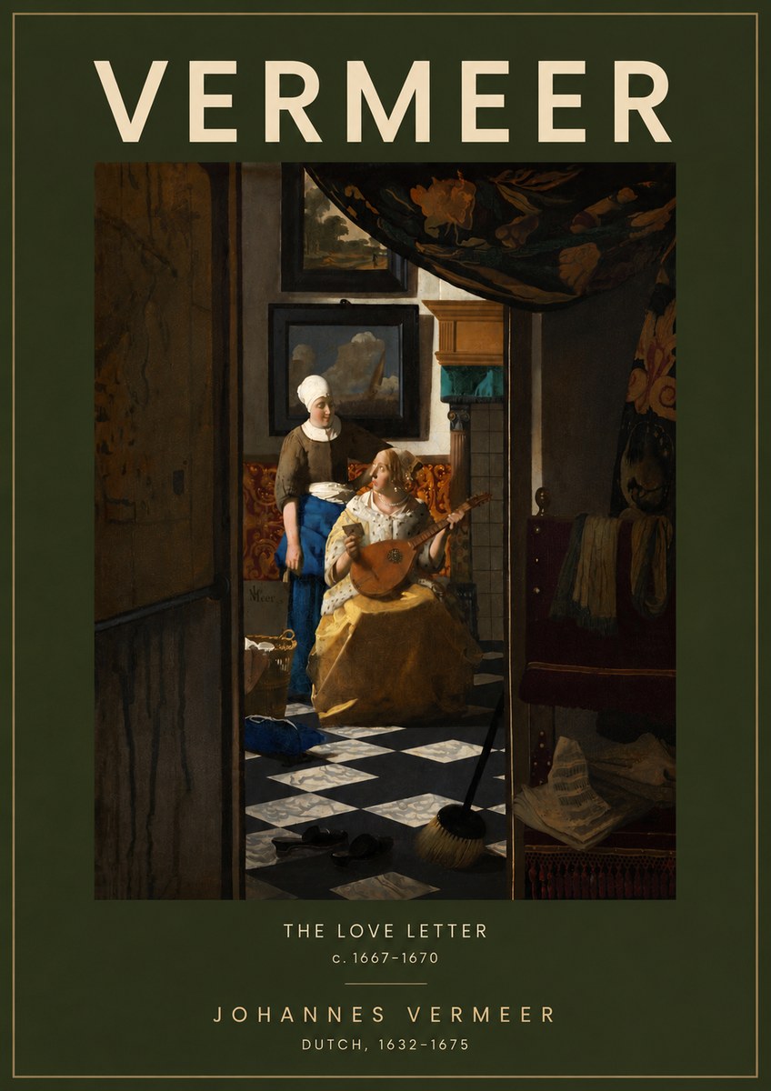 Vermeer The Love Letter No5 - Poster