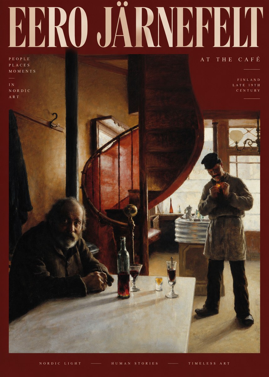 Eero Järnefelt Interior with Two Men No3 - Poster