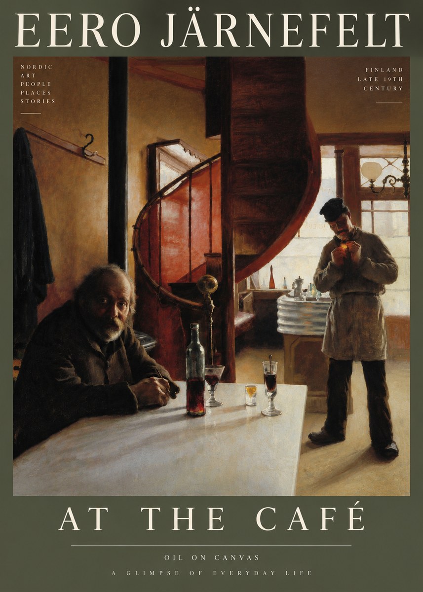 Eero Järnefelt Interior with Two Men No6 - Poster