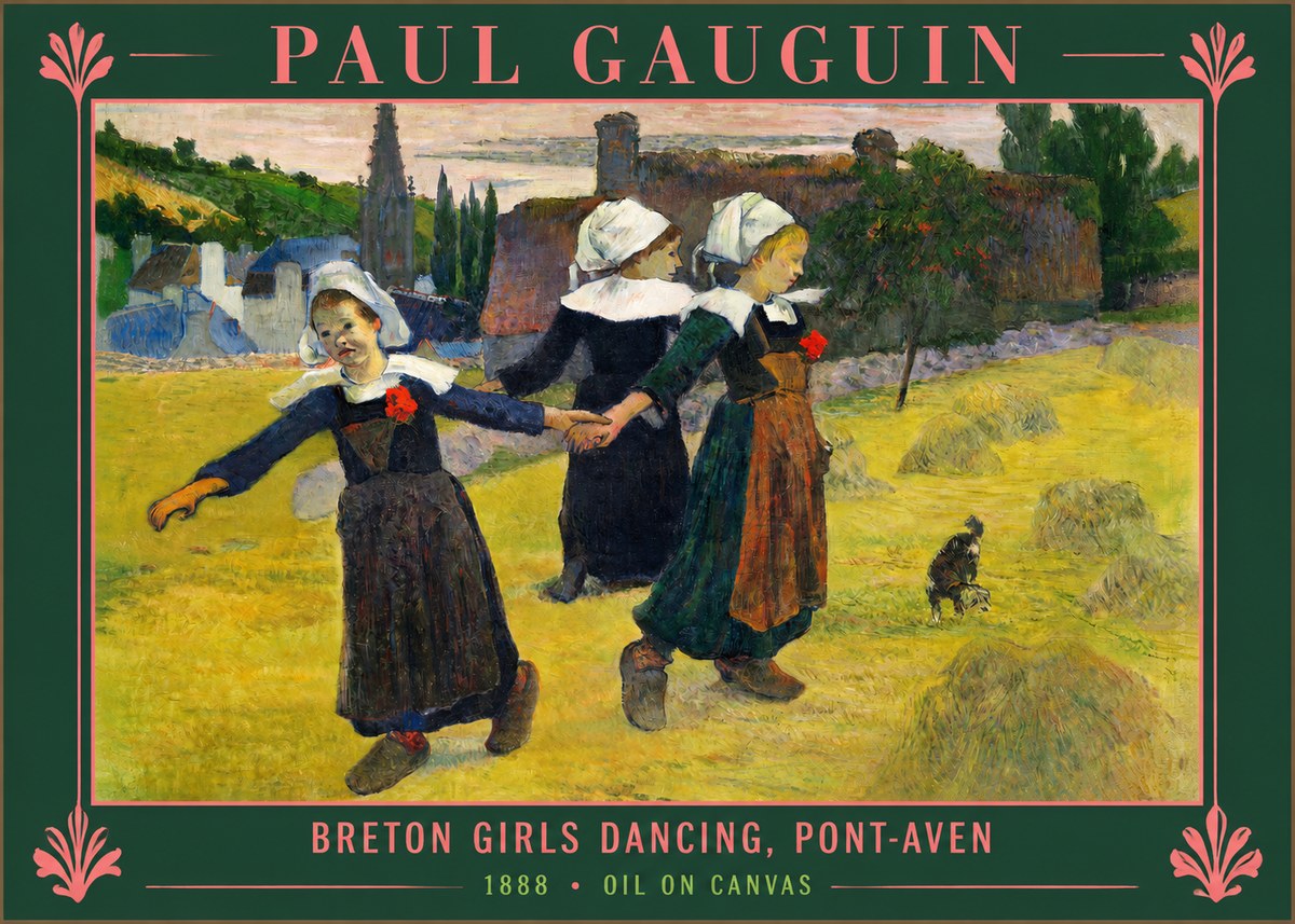 Paul Gauguin Breton Girls Dancing, Pont-aven No2 - Poster