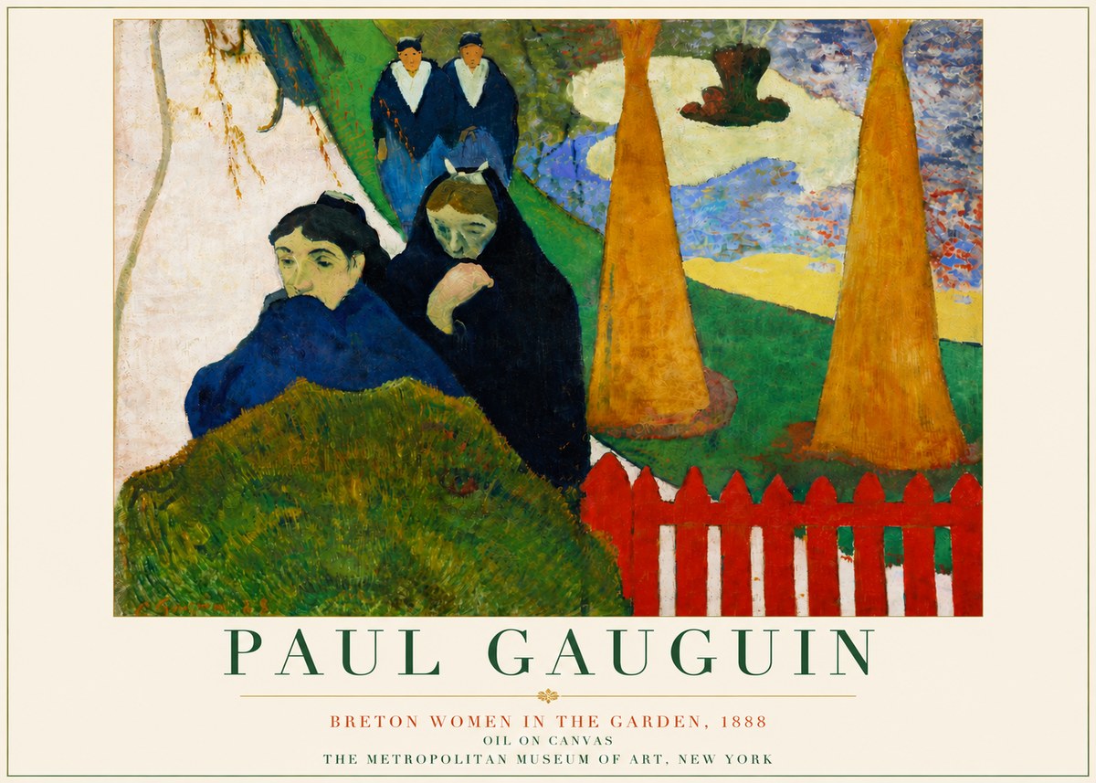 Paul Gauguin Breton Women in the Garden, 1888 No5 - Poster