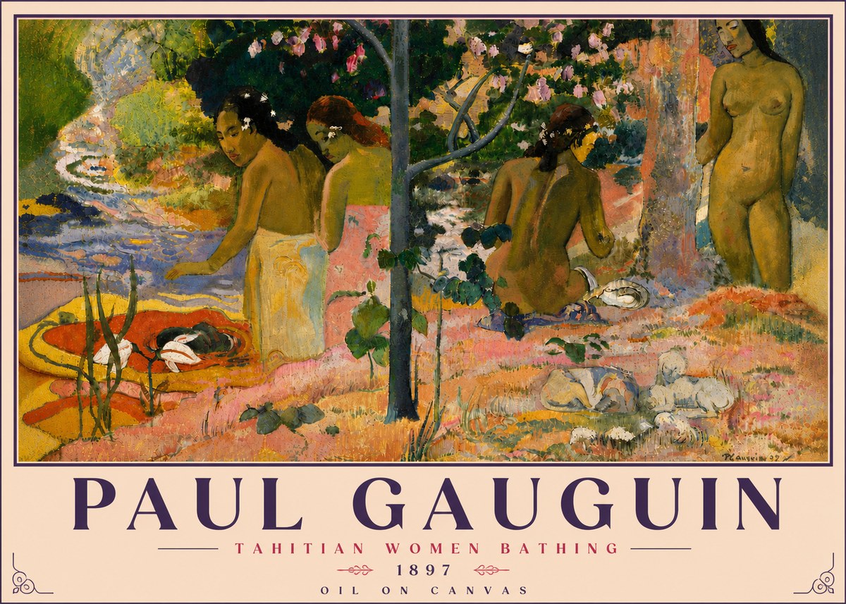 Paul Gauguin Tahitian Women Bathing No5 - Poster
