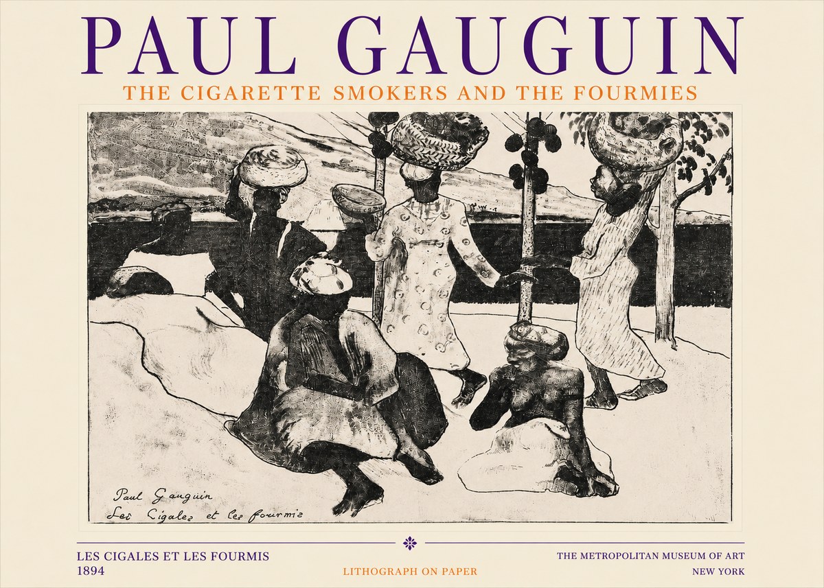 Paul Gauguin The Cigarette Smokers and the Fourmies No3 - Poster