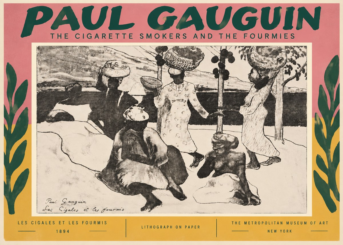 Paul Gauguin The Cigarette Smokers and the Fourmies No6 - Poster
