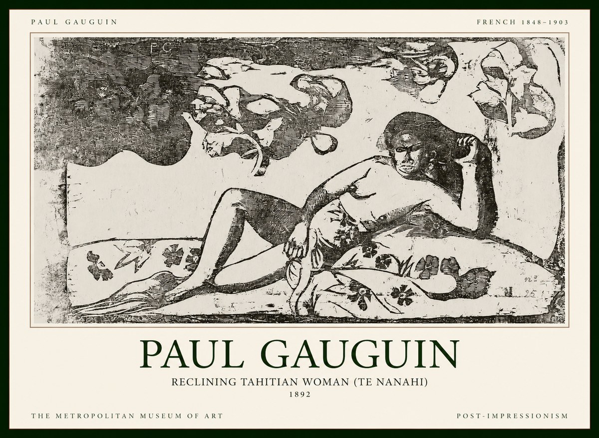 Paul Gauguin Reclining Tahitian Woman (Te Nanahi) No1 - Poster