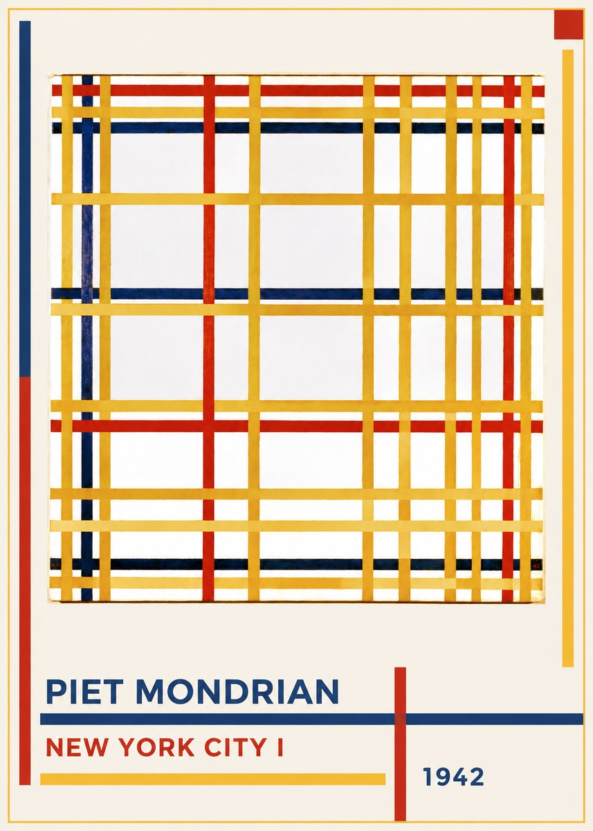Piet Mondrian New York City I No1 - Poster