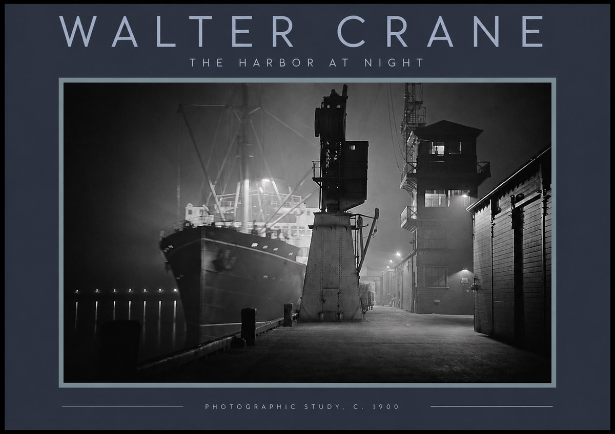 Walter Crane The Harbor at Night No3 - Poster