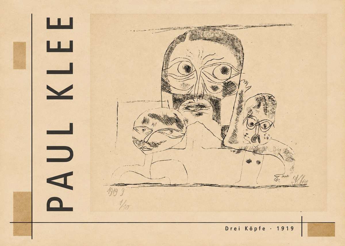 Paul Klee Drei Köpfe No4 - Poster