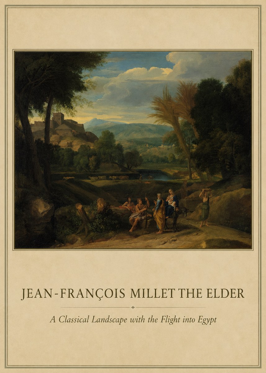 Jean-François Millet A Classical Landscape with the Flight into Egypt No1 - Poster