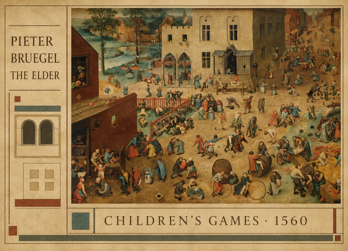 Pieter Bruegel Children's Games I No4 - Poster
