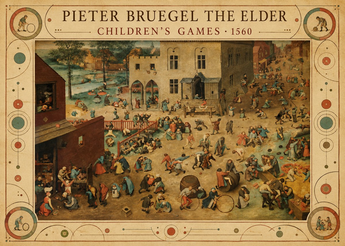 Pieter Bruegel Children's Games I No5 - Poster