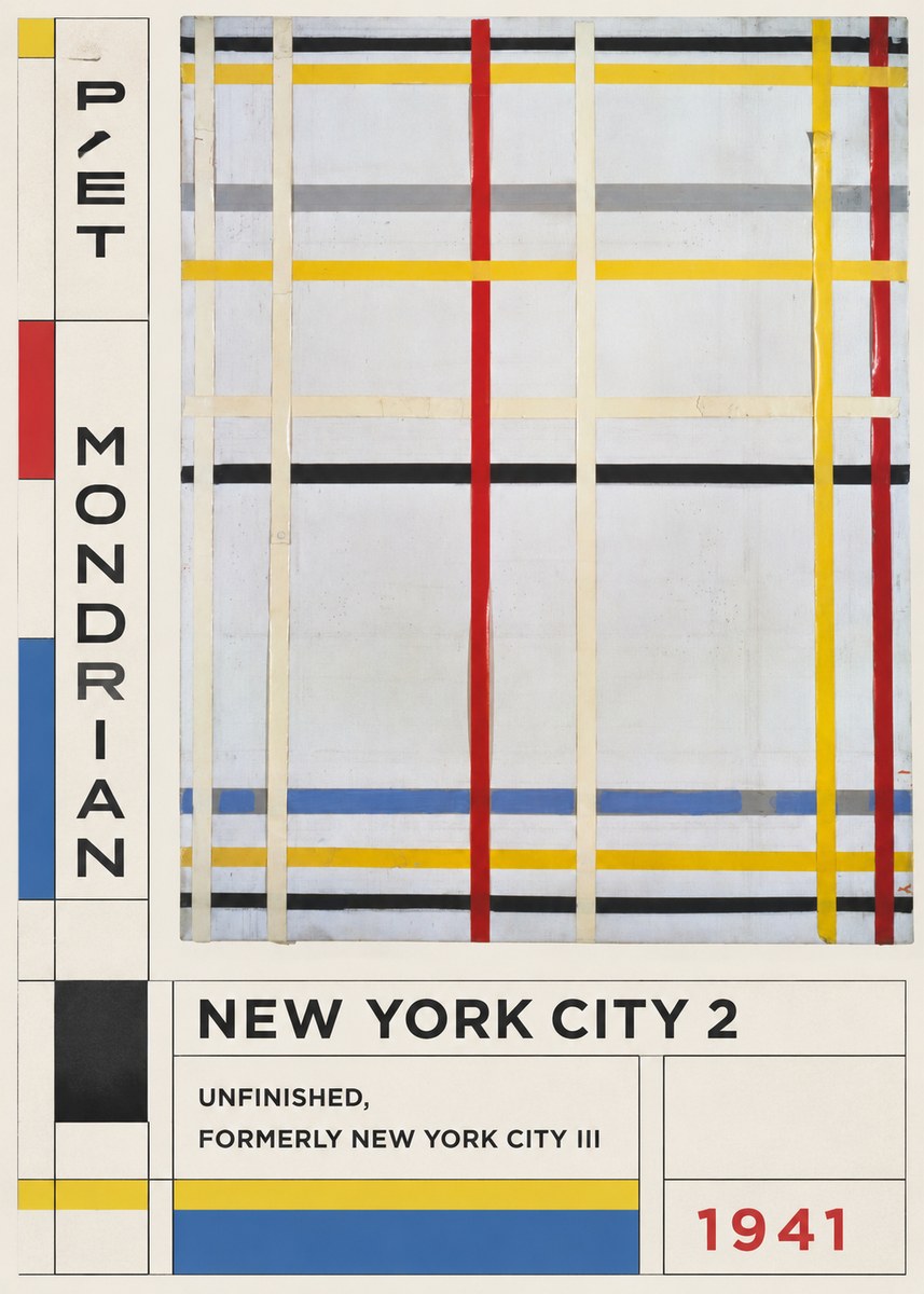 Piet Mondrian New York City 2 No4 - Poster