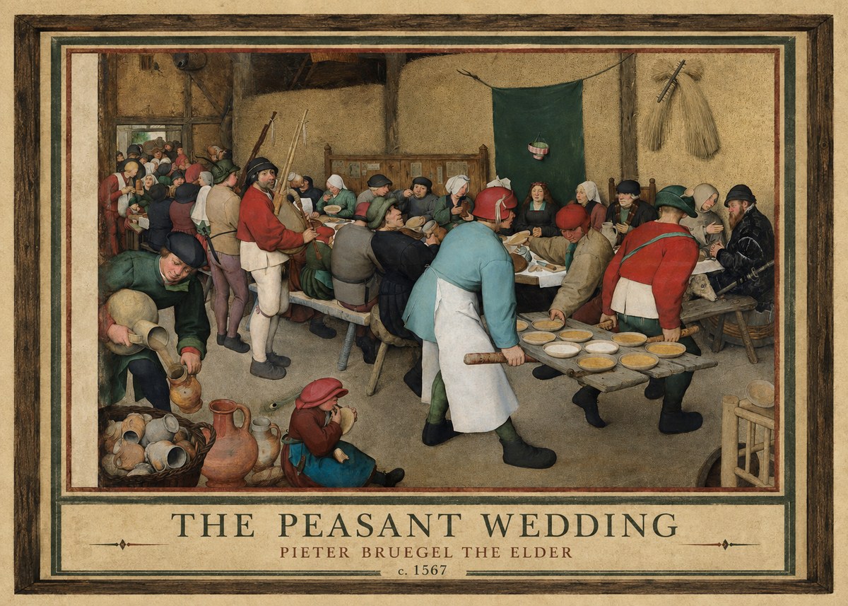 Pieter Bruegel The Peasant Wedding II No1 - Poster