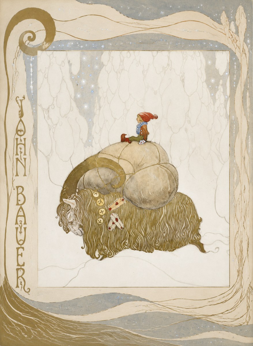 John Bauer The Boy and the Musk Ox No6 - Poster