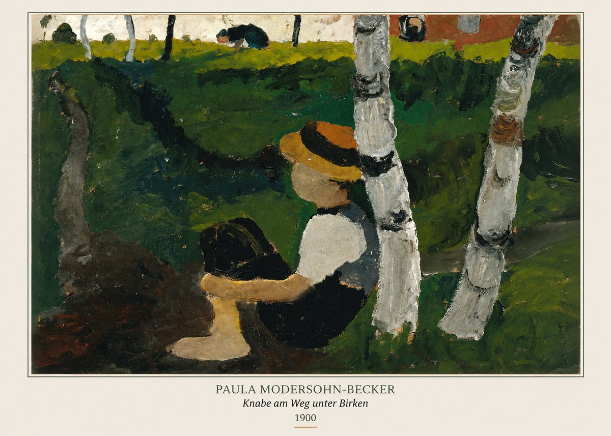 Paula Modersohn-Becker Knabe Am Weg Unter Birken No6 - Poster