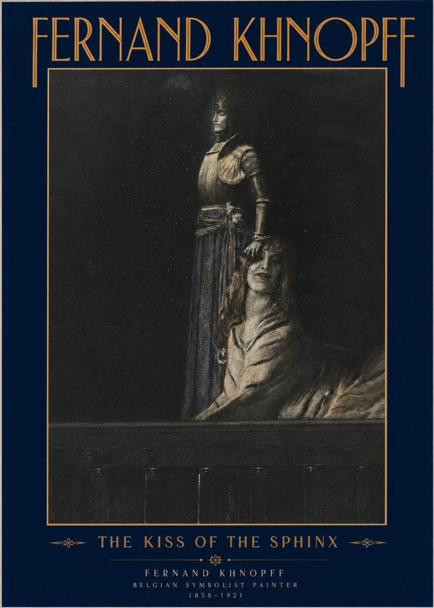 Fernand Khnopff The Kiss of the Sphinx No2 - Poster