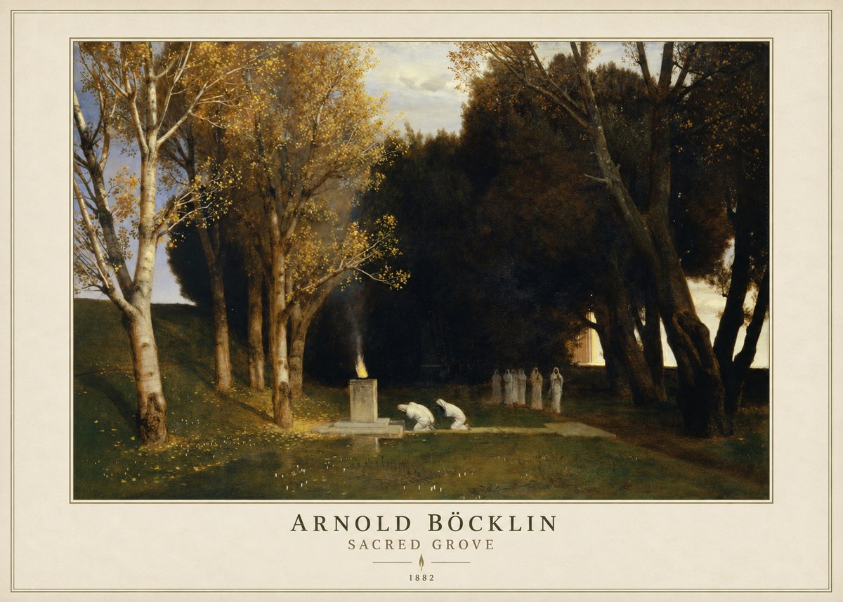 Arnold Böcklin Sacred Grove I No4 - Poster