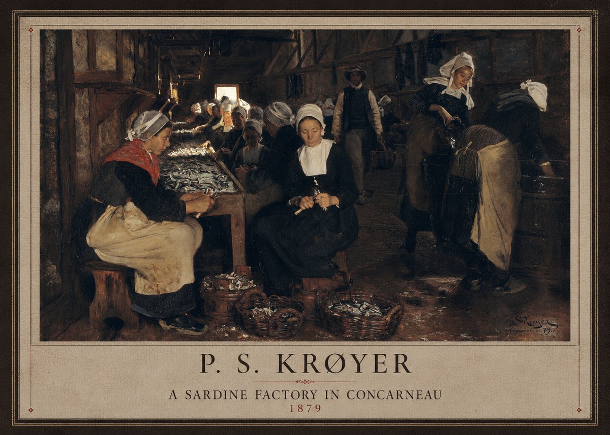 P.S. Krøyer A Sardine Factory in Concarneau No1 - Poster