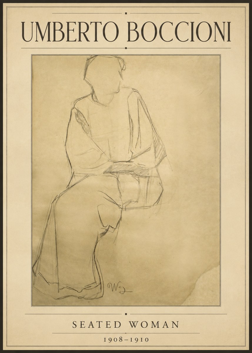 Umberto Boccioni Seated Woman No1 - Poster