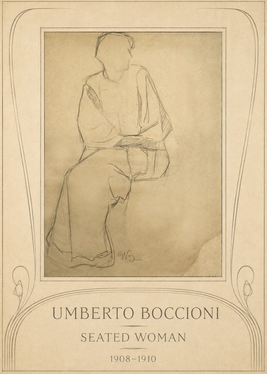 Umberto Boccioni Seated Woman No3 - Poster
