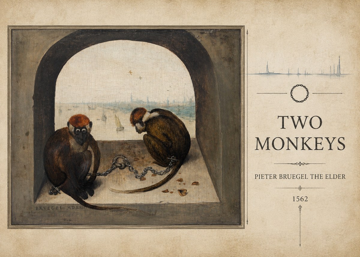 Pieter Bruegel Two Monkeys II No3 - Poster