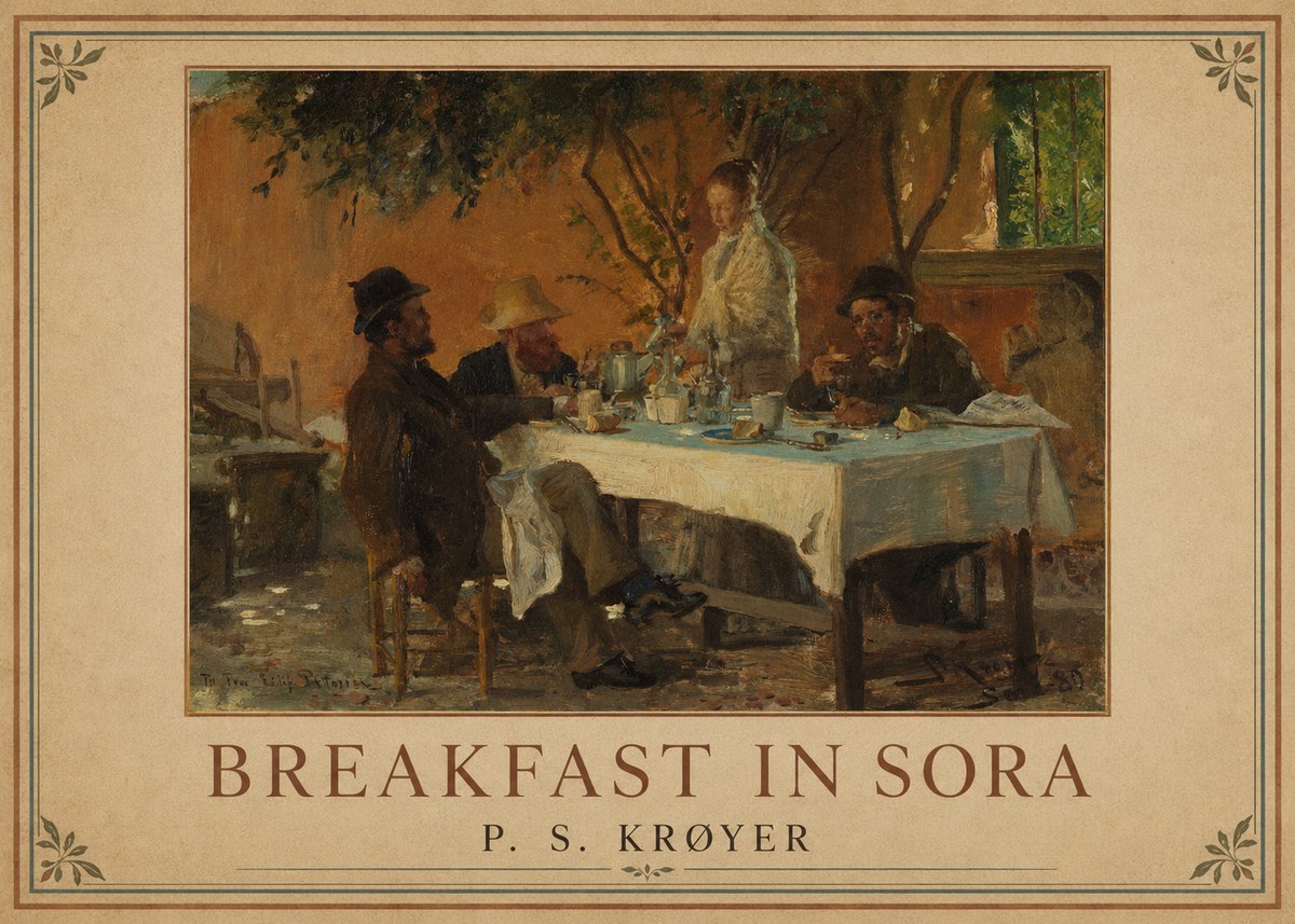 P.S. Krøyer Breakfast in Sora No1 - Poster