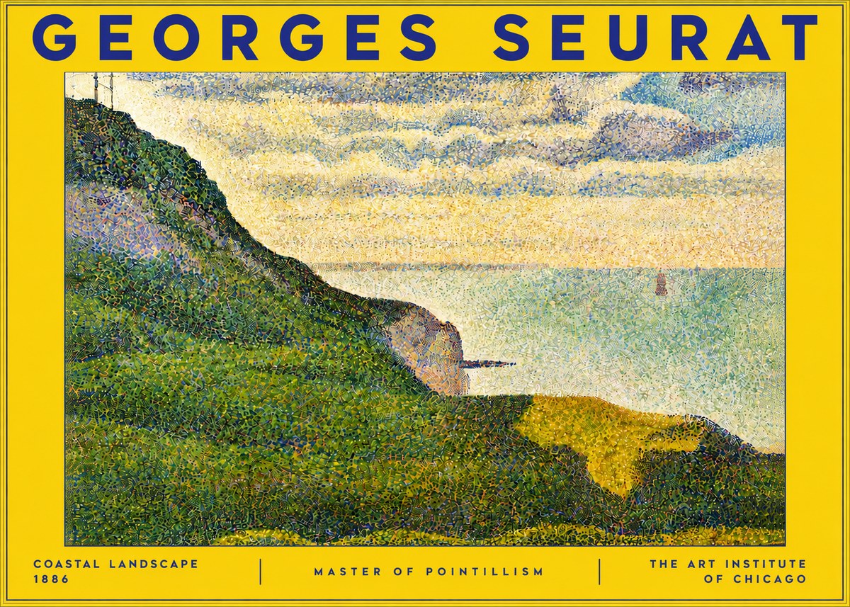 Seurat Coastal Landscape, 1886 No6 - Poster