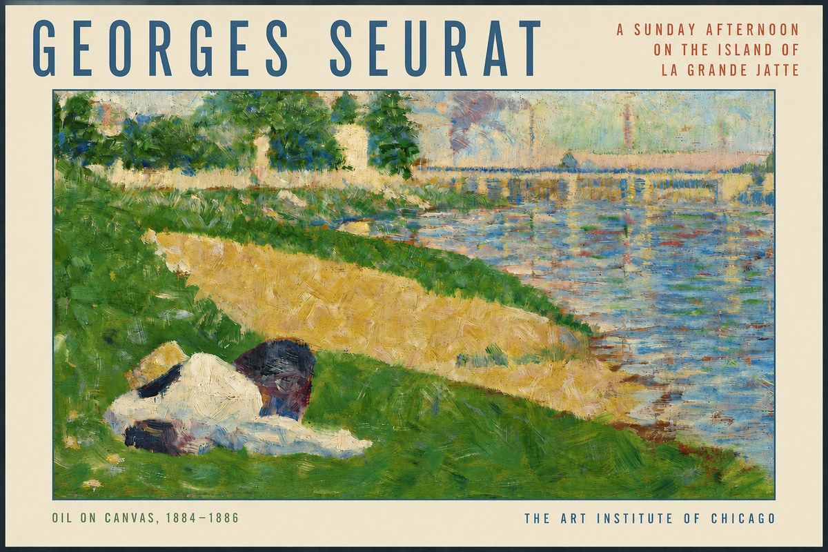 Seurat A Sunday Afternoon on the Island of La Grande Jatte II No3 - Poster
