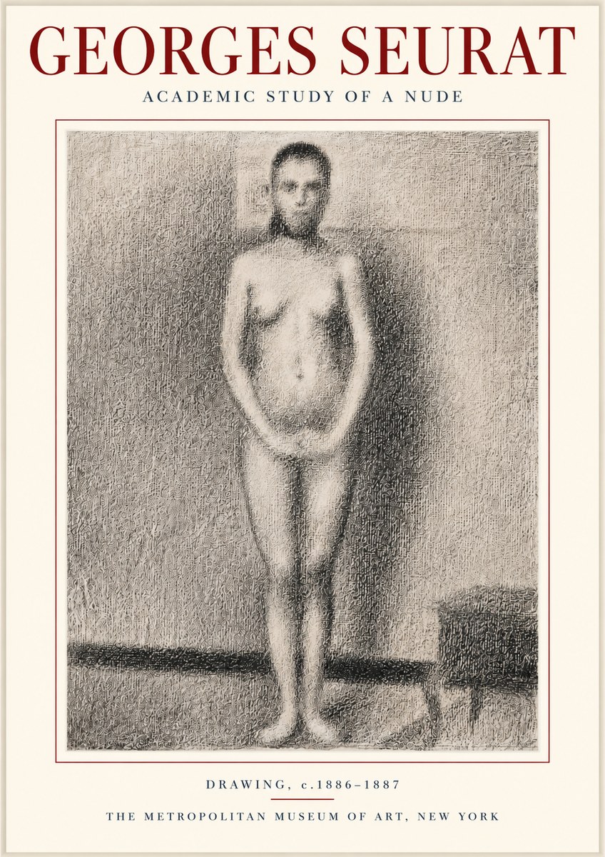 Seurat Academic Study of a Nude No3 - Poster