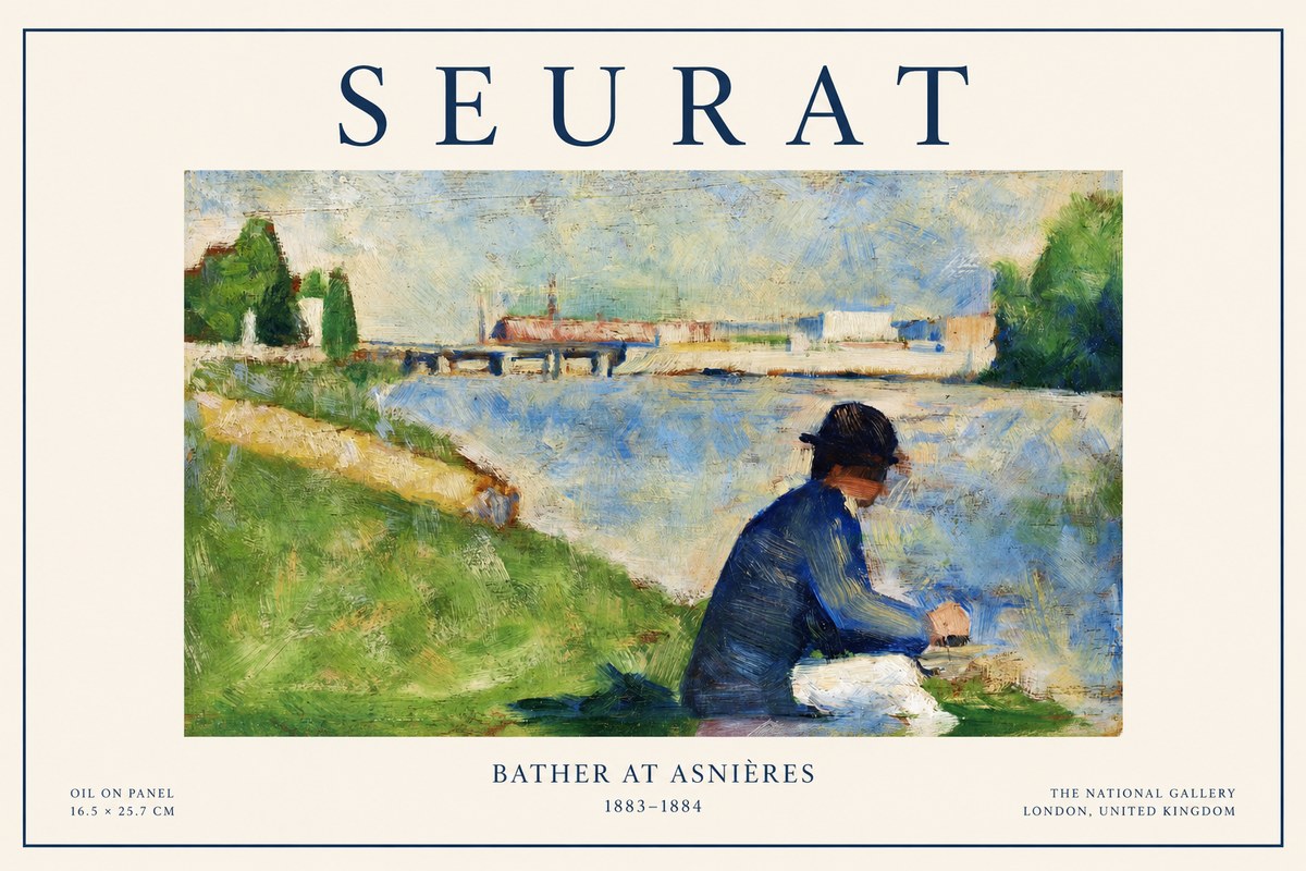 Seurat Bather at Asnières No1 - Poster