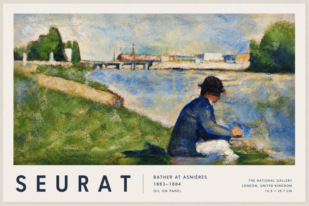 Seurat Bather at Asnières No6 - Poster