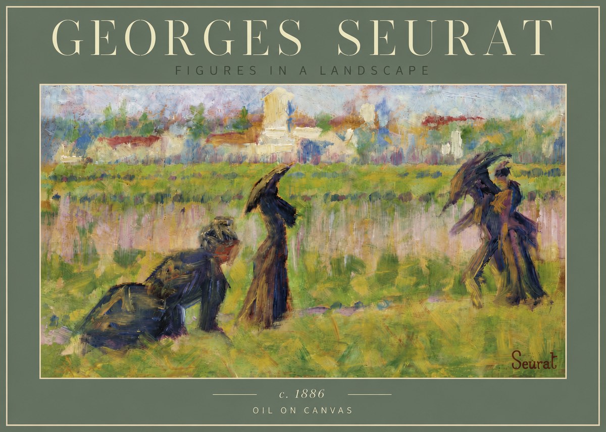 Seurat Figures in a Landscape No6 - Poster