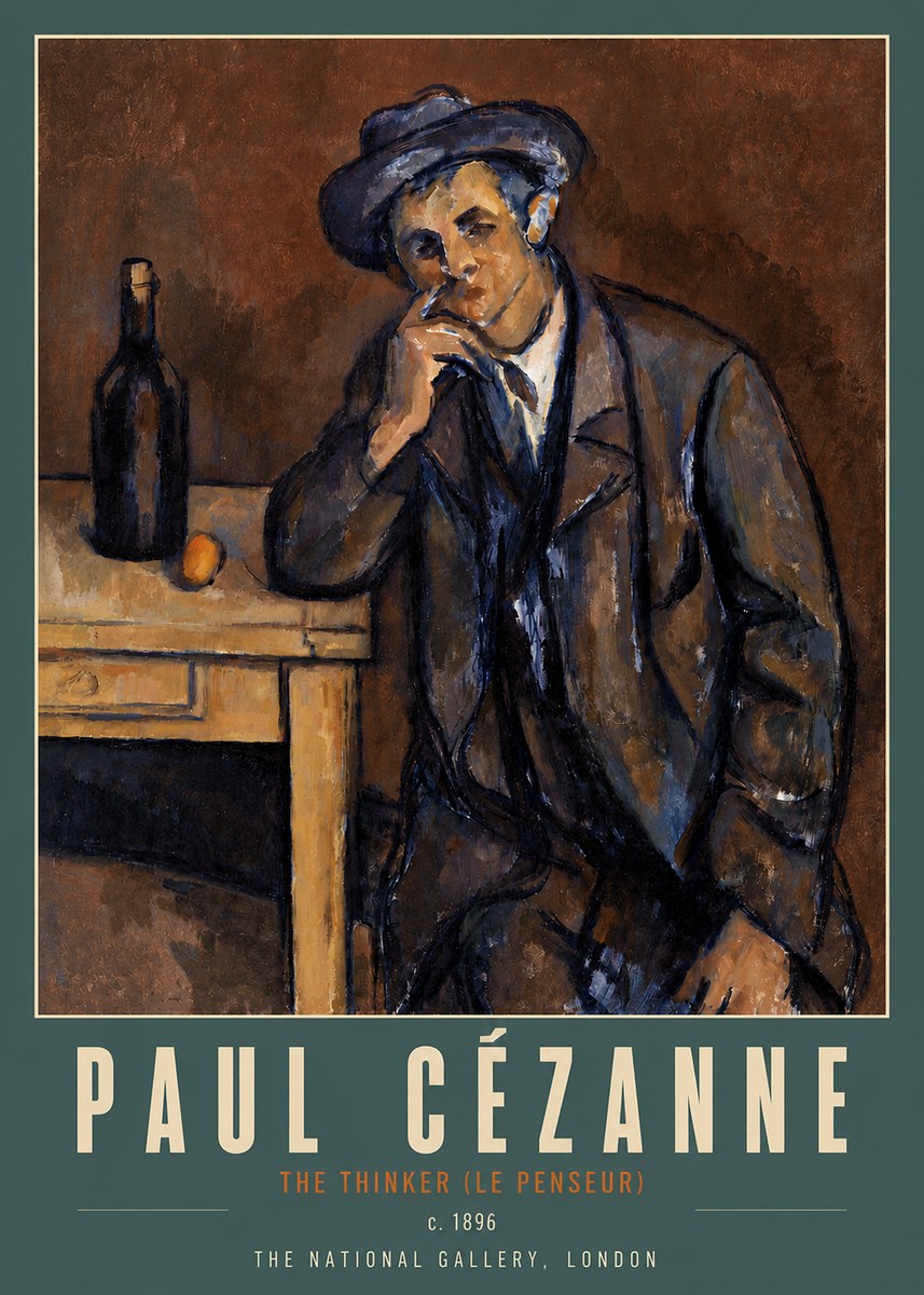 Paul Cézanne The Thinker (Le Penseur) No4 - Poster