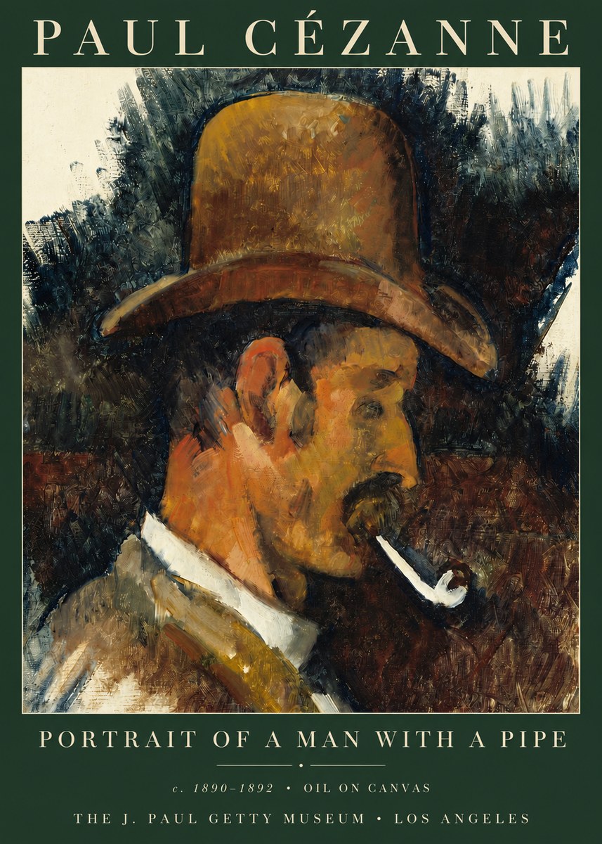 Paul Cézanne Portrait of a Man with a Pipe No3 - Poster