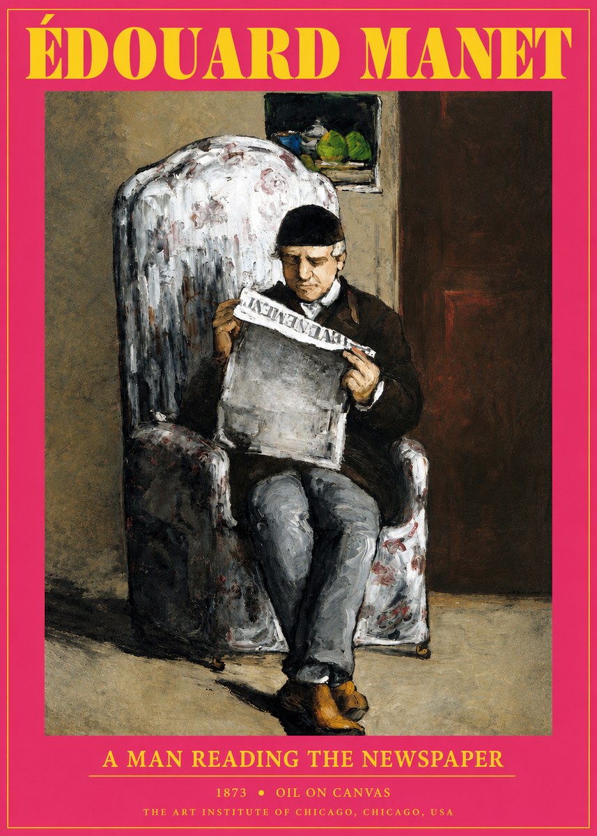 Édouard Manet A Man Reading the Newspaper No2 - Poster