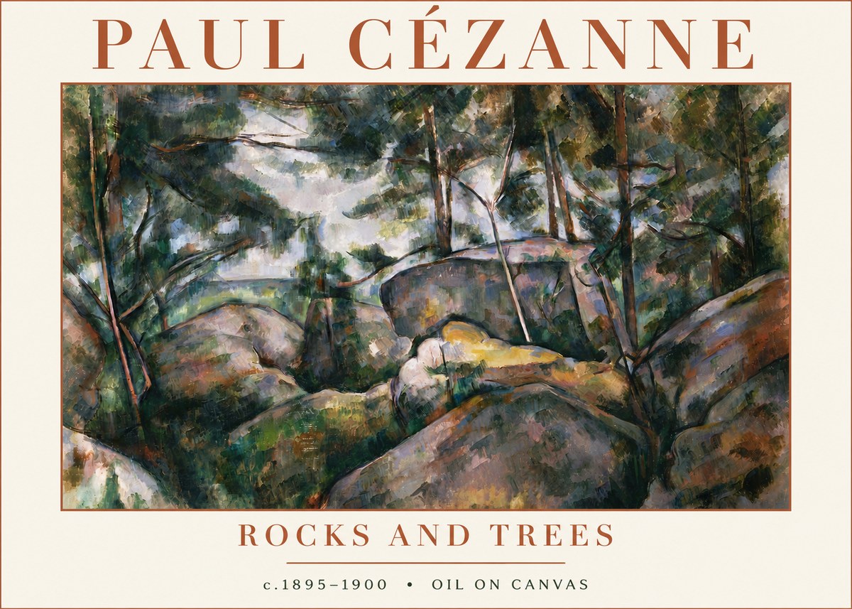 Paul Cézanne Rocks and Trees II No4 - Poster
