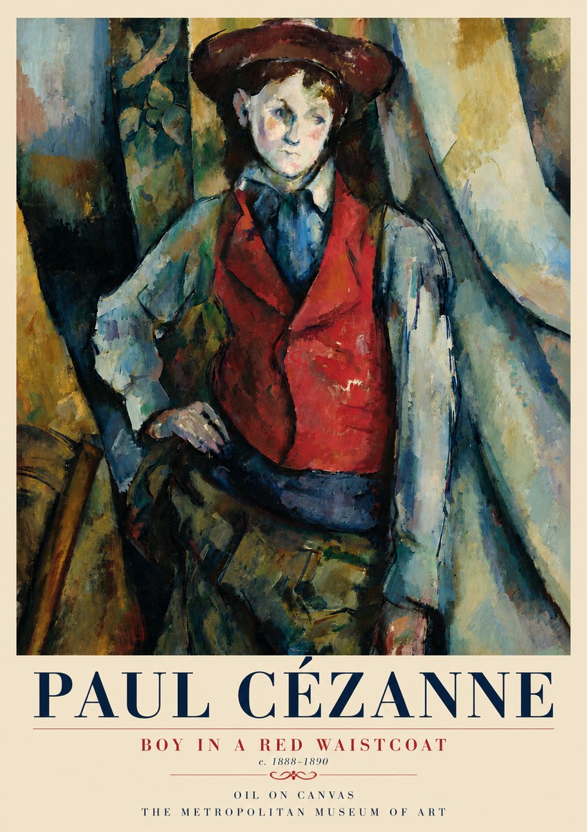 Paul Cézanne Boy in a Red Waistcoat No3 - Poster
