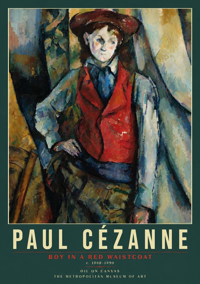 Paul Cézanne Boy in a Red Waistcoat No5 - Poster