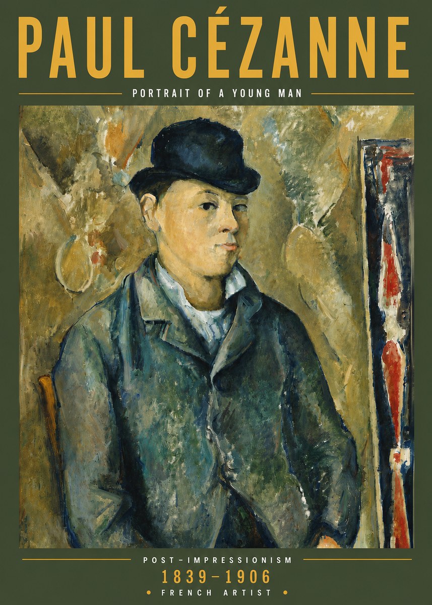 Paul Cézanne Portrait of a Young Man No6 - Poster