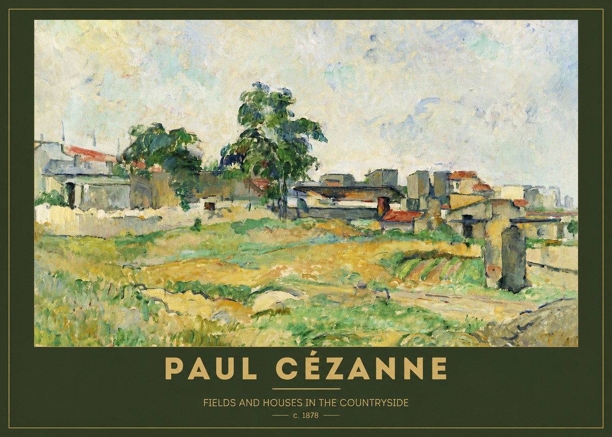 Paul Cézanne Fields and Houses in the Countryside No2 - Poster