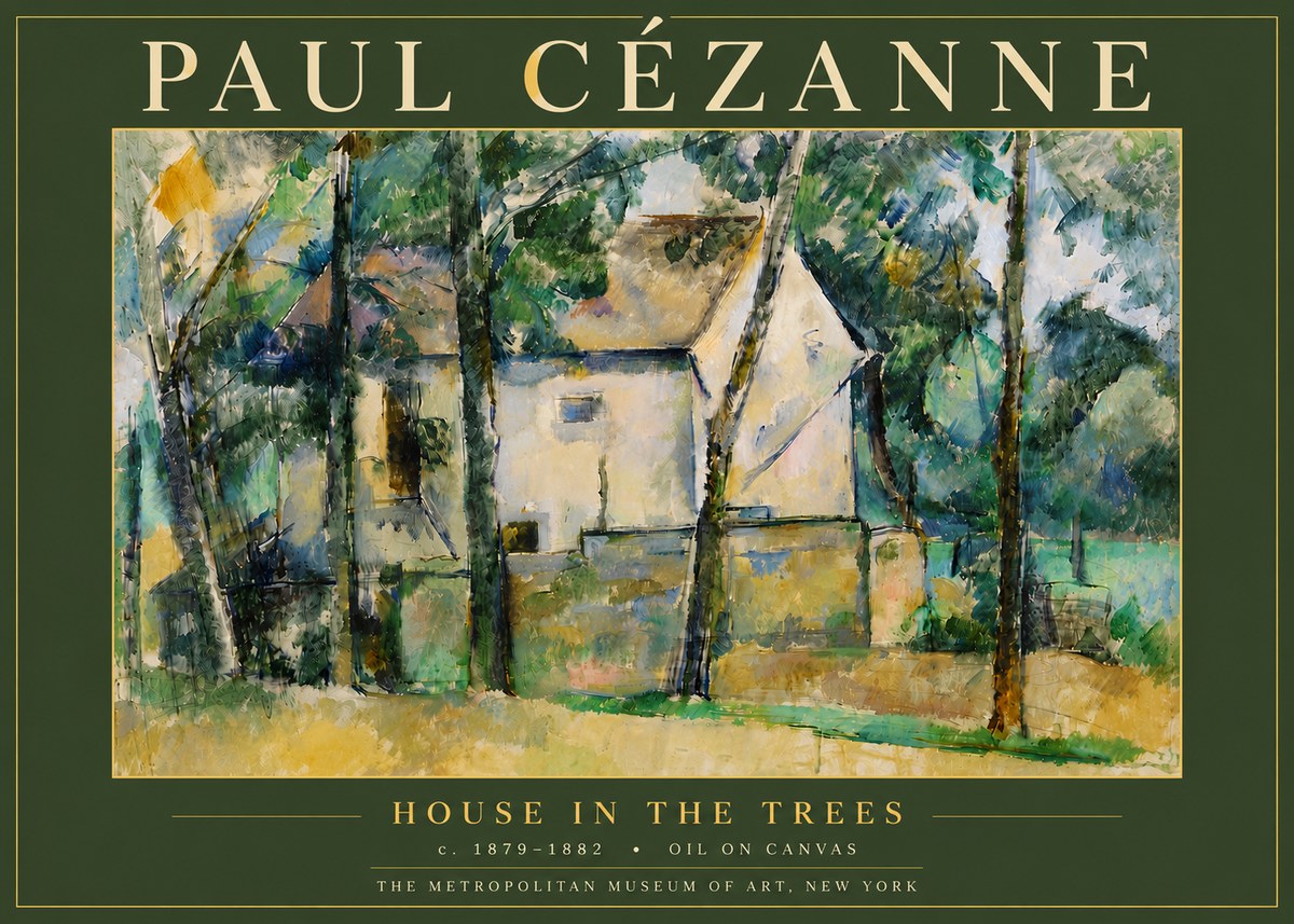 Paul Cézanne House in the Trees No6 - Poster