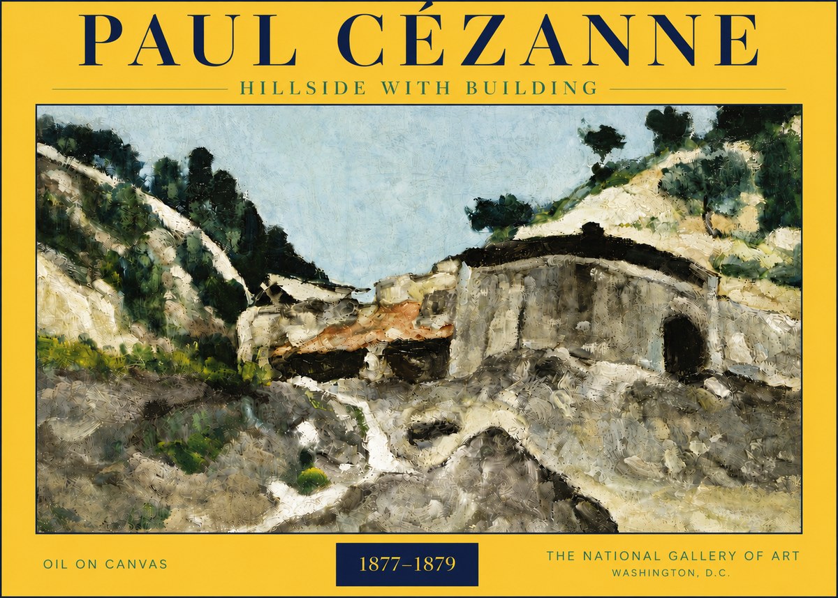 Paul Cézanne Hillside with Building No6 - Poster