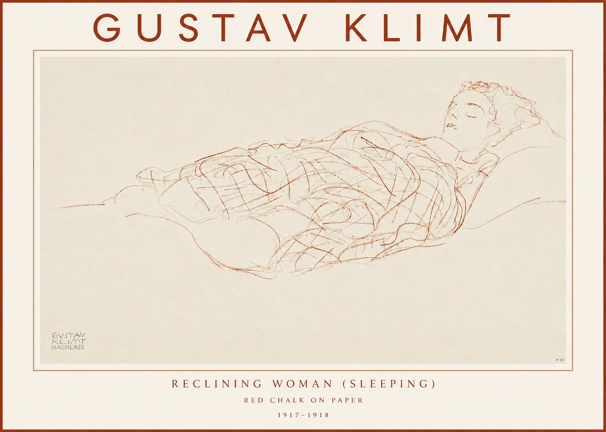 Klimt Reclining Woman (Sleeping) I No3 - Poster