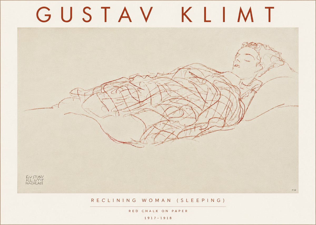 Klimt Reclining Woman (Sleeping) I No5 - Poster