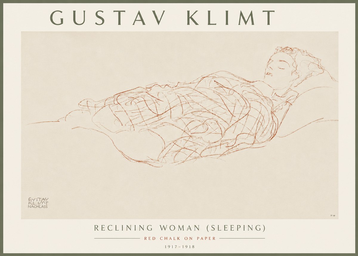 Klimt Reclining Woman (Sleeping) I No6 - Poster