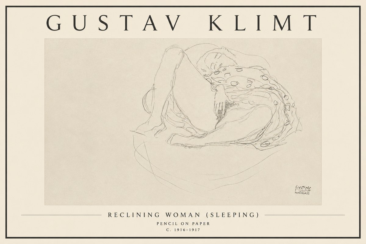 Klimt Reclining Woman (Sleeping) II No3 - Poster